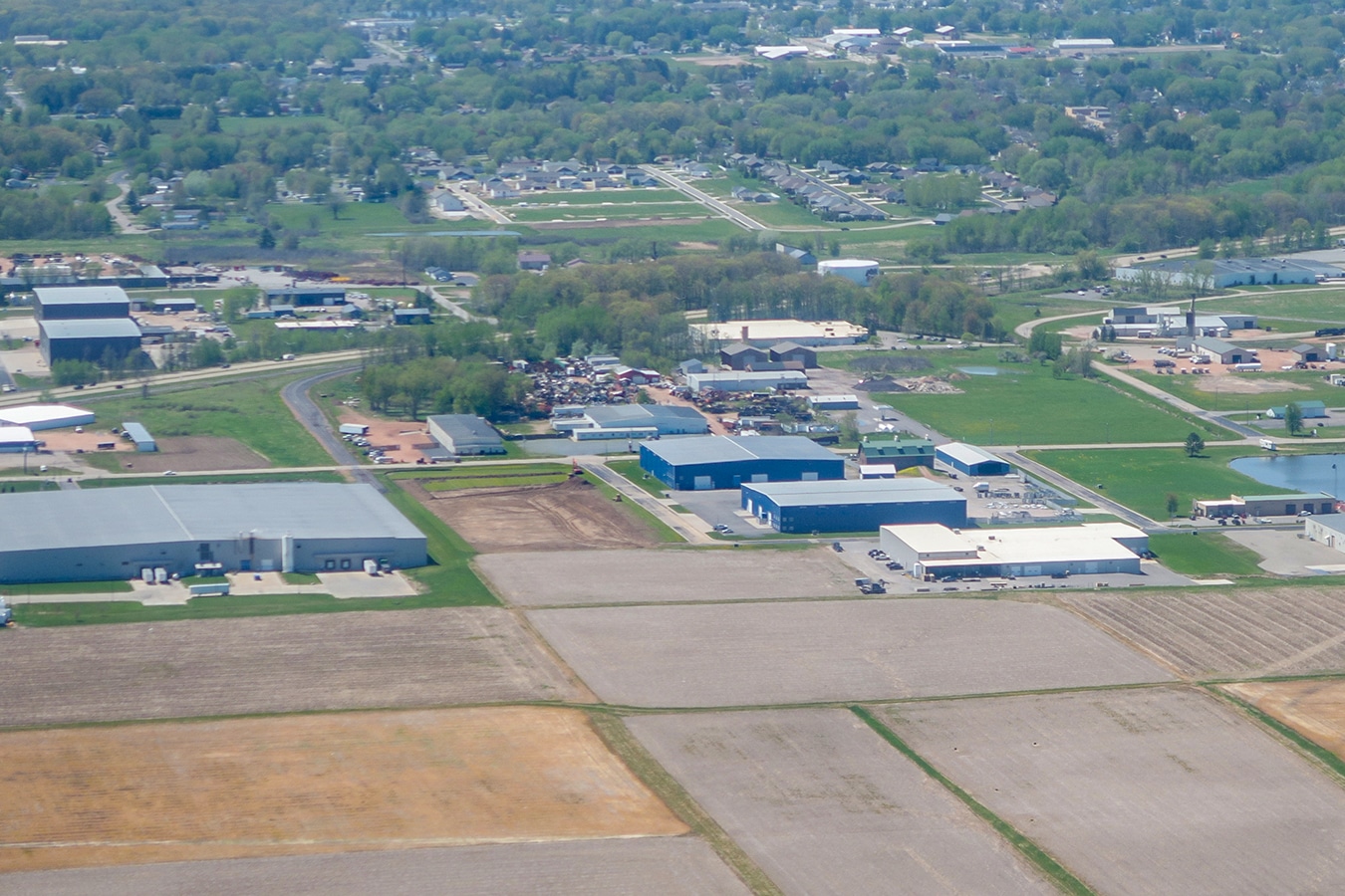 aerial view building site plant #3 from north