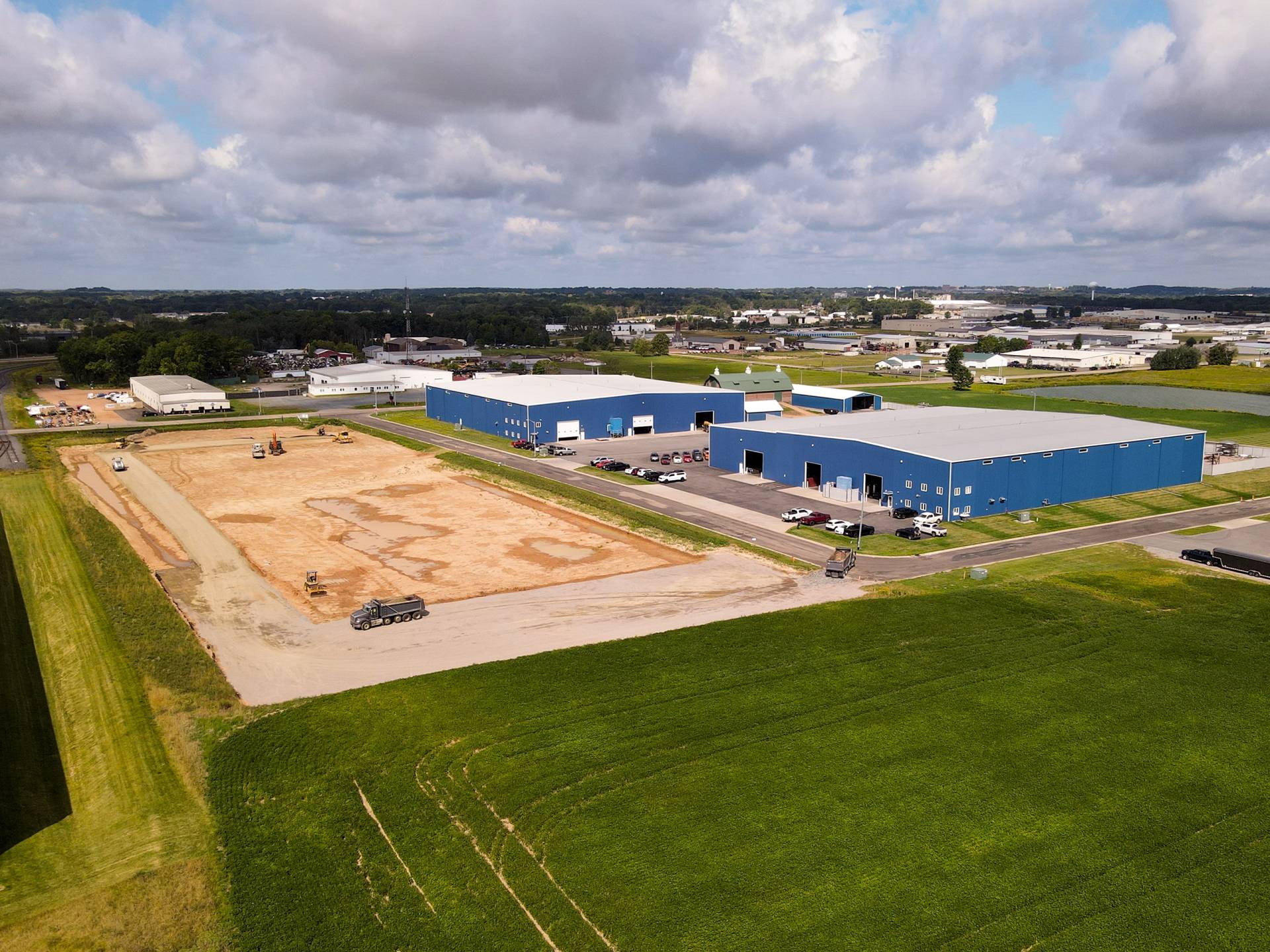 Drone Photo the Silo Project under construction at Quality Tank Solutions
