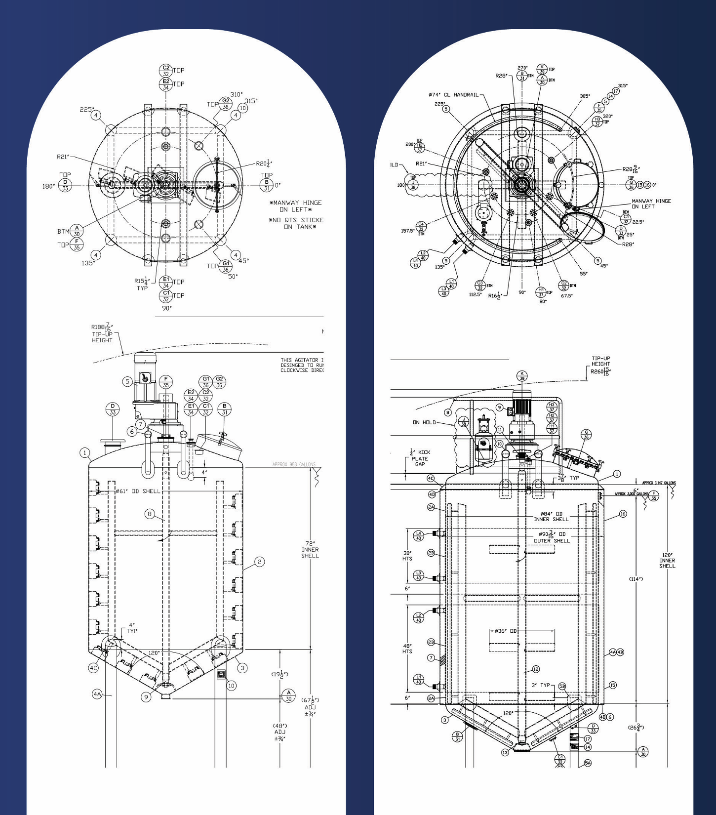 Agitator Drawings Agitator inside of tank engineering drawings QTS solutions