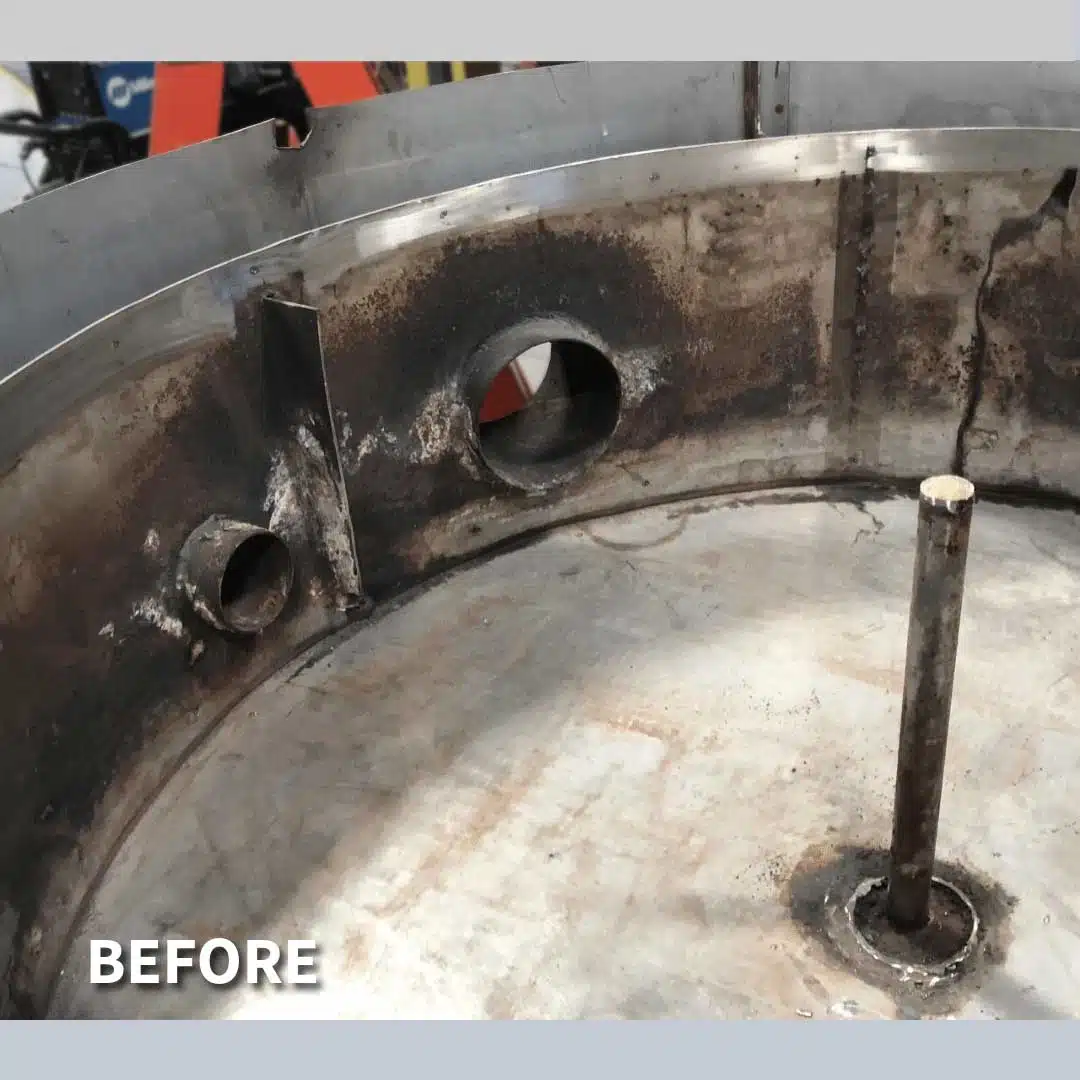 Tank Repair Before photo corrosion upclose