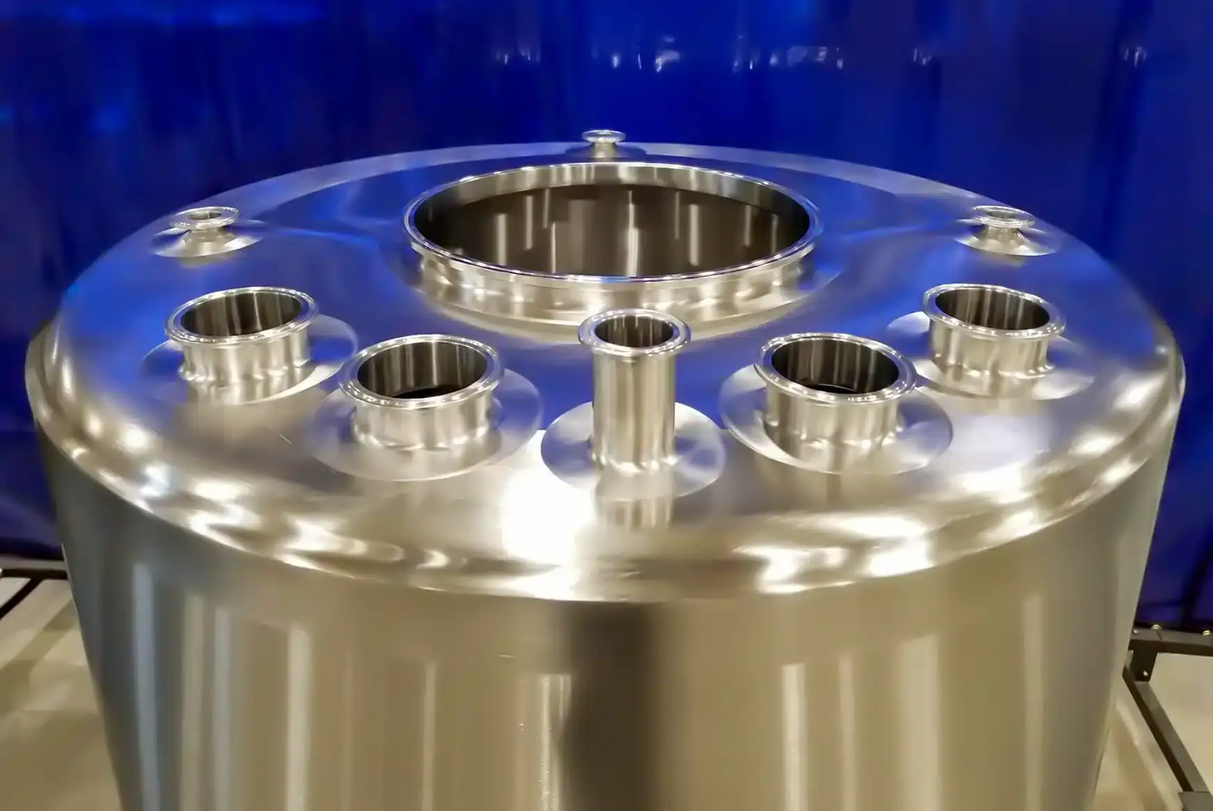 process tank vents on lid stainless steel processing food-grade